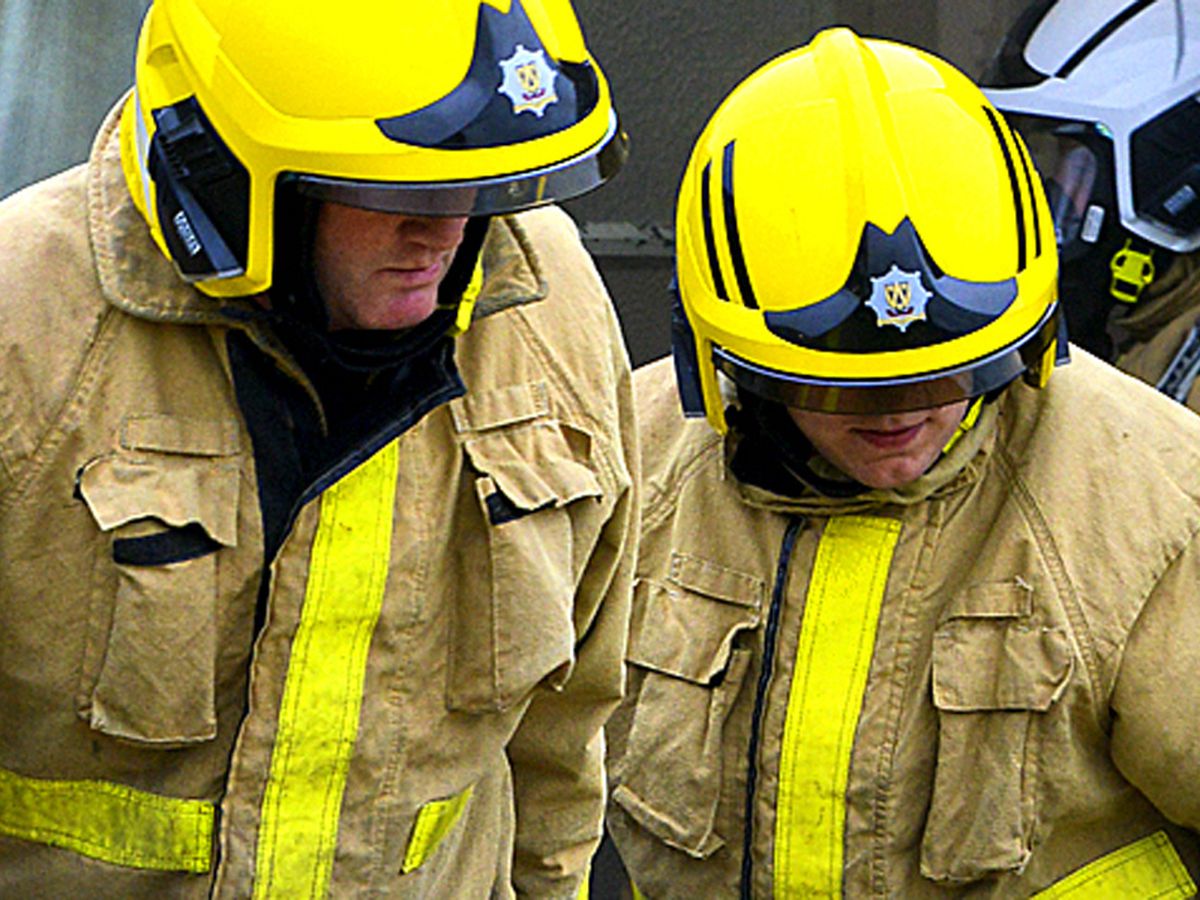 Firefighters rushed to tackle a wheelie bin fire at a property near Shifnal on Saturday