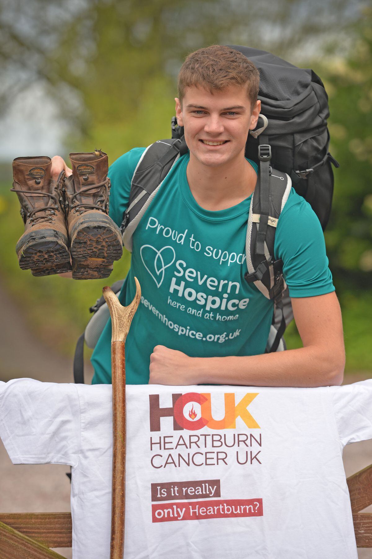 Tobias is raising money for two charities – Severn Hospice and Heartburn Cancer UK