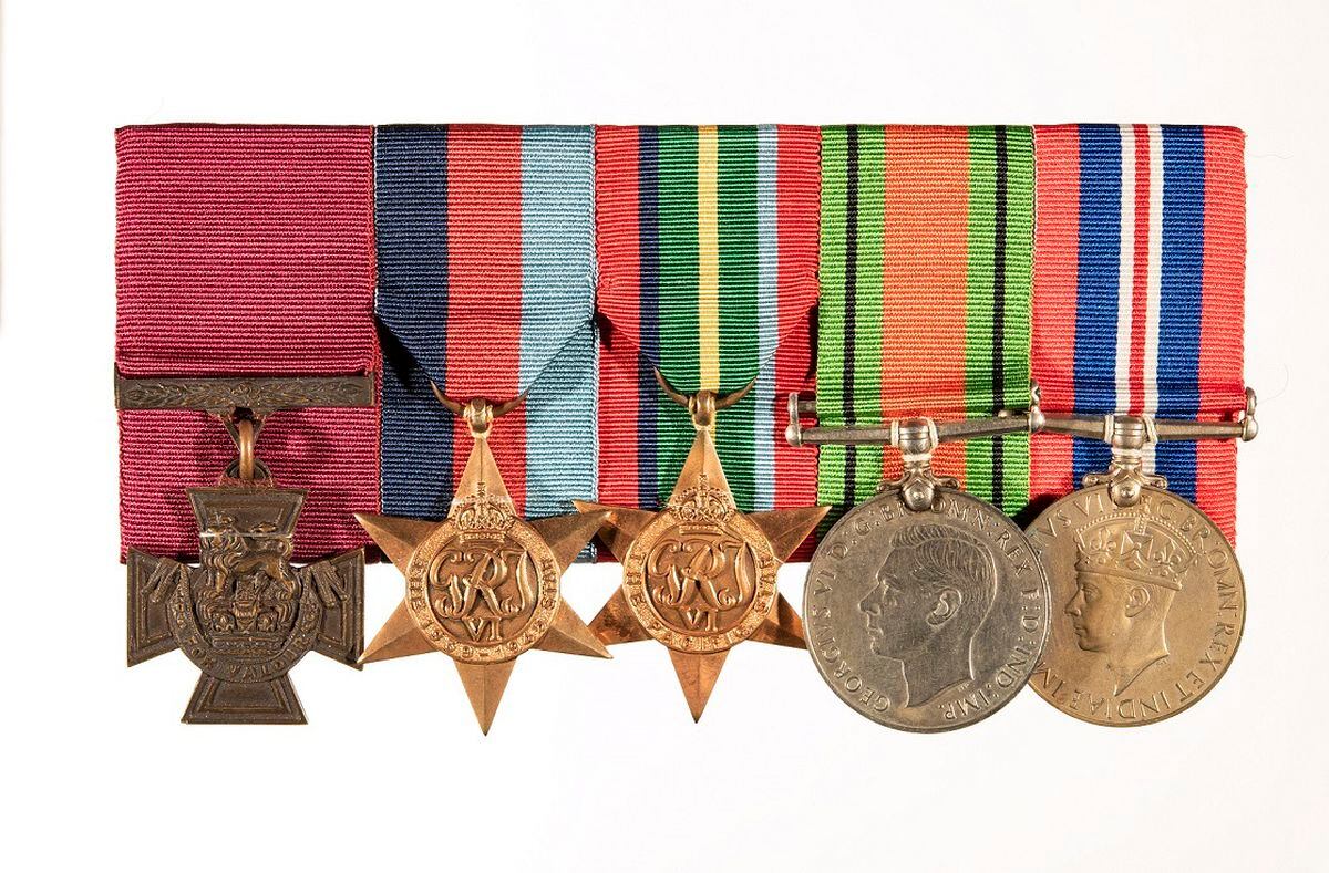 Squadron Leader Arthur Scarf's medal bar.