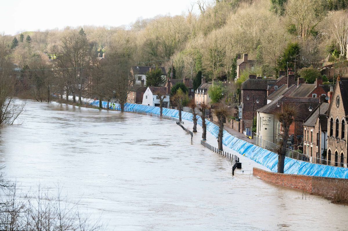 Flooding in Ironbridge from the River Severn