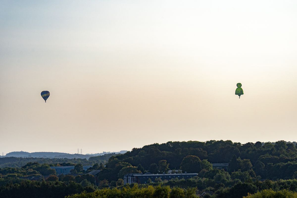Hot air balloons above Telford during #lookup, the replacement for Telford Balloon Fiesta. Photo: Ian Knight