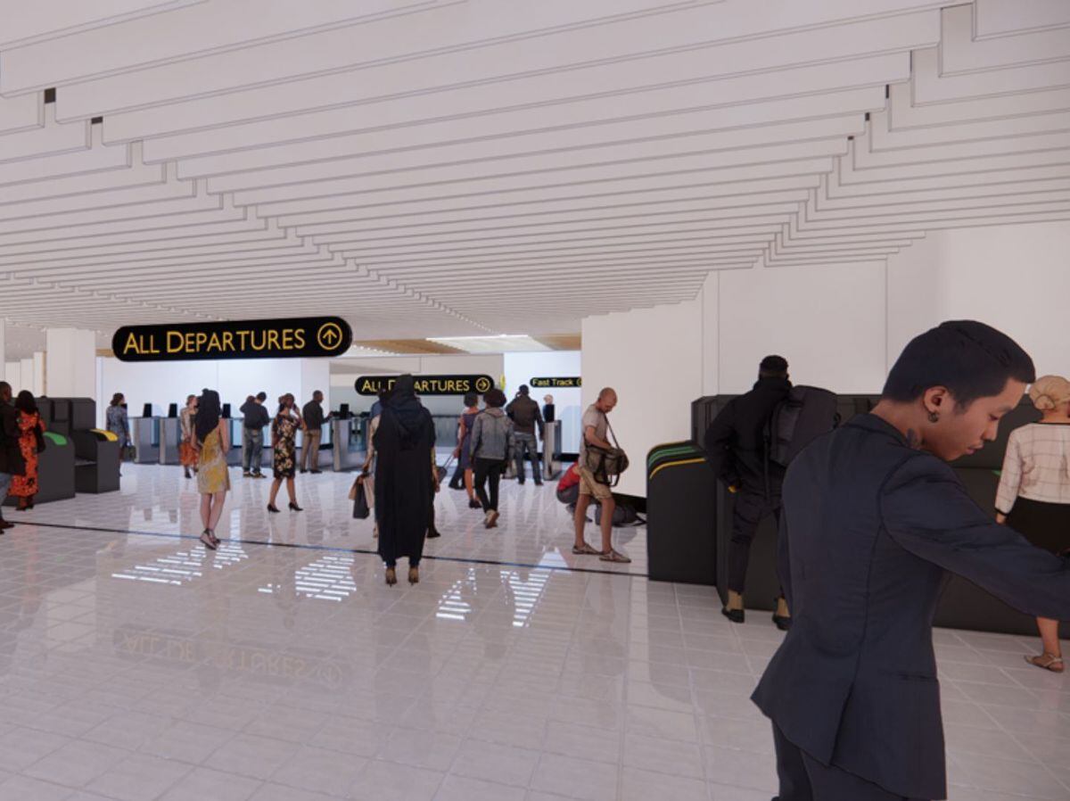 An artist's impression of the new security screening area