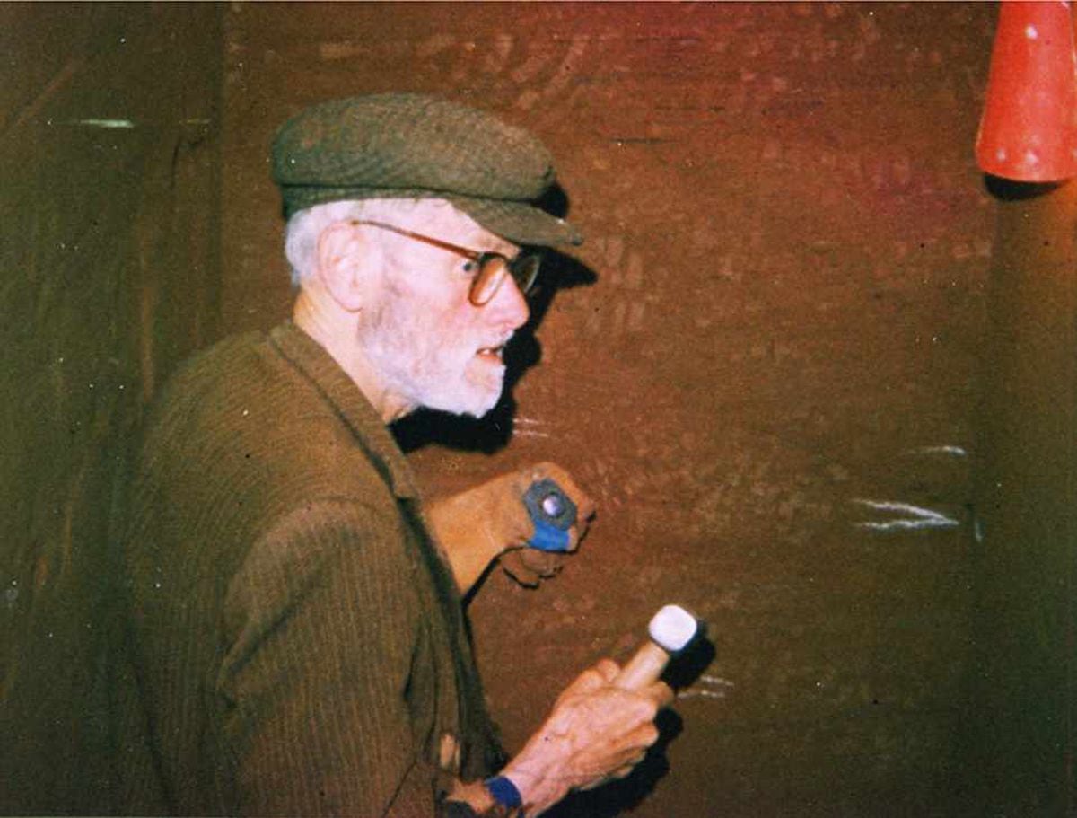 Anthony Dracup in 1991 during the excavation of the cave