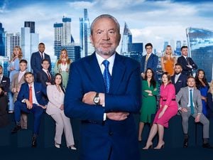 The candidates for this year's BBC Apprentice lined up with Lord Sugar.