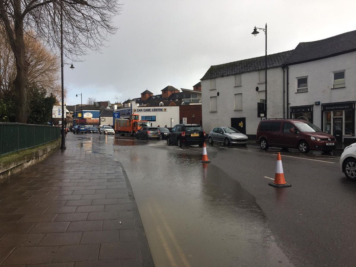 Flooding in Smithfield Road, Shrewsbury