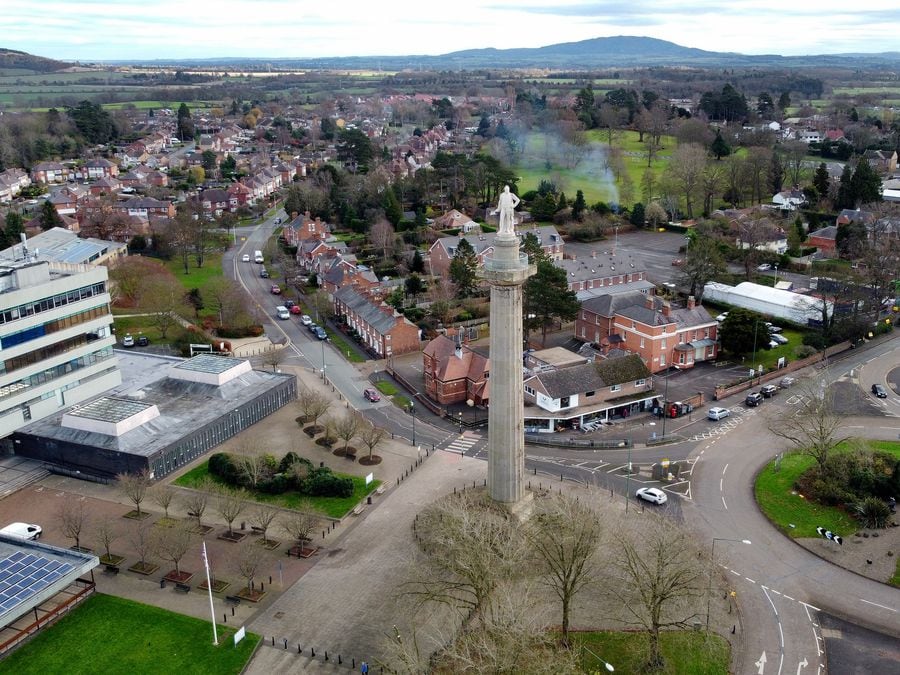 Lord Hill’s column stands proud in a new drone image captured by Star chief photographer Tim Thursfield 