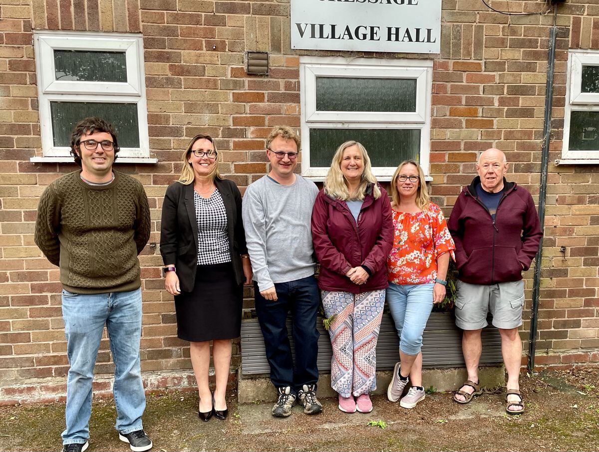Cressage Hall committee from left: Rob Davies, Clare Walshaw, Matt Ellis, Rachel Neale, Marie Instan and Brian Oakley