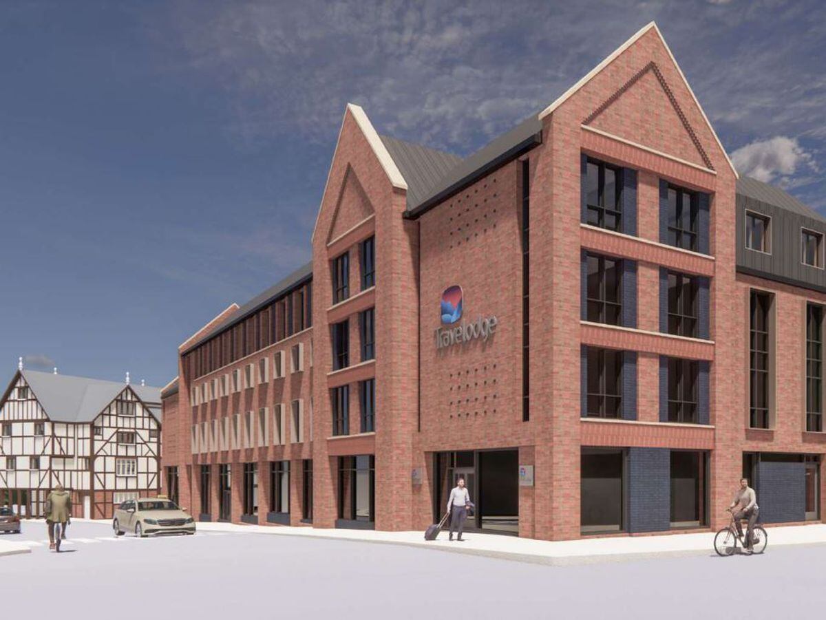 An artist’s impression of how the proposed new Travelodge in the centre of Shrewsbury would look