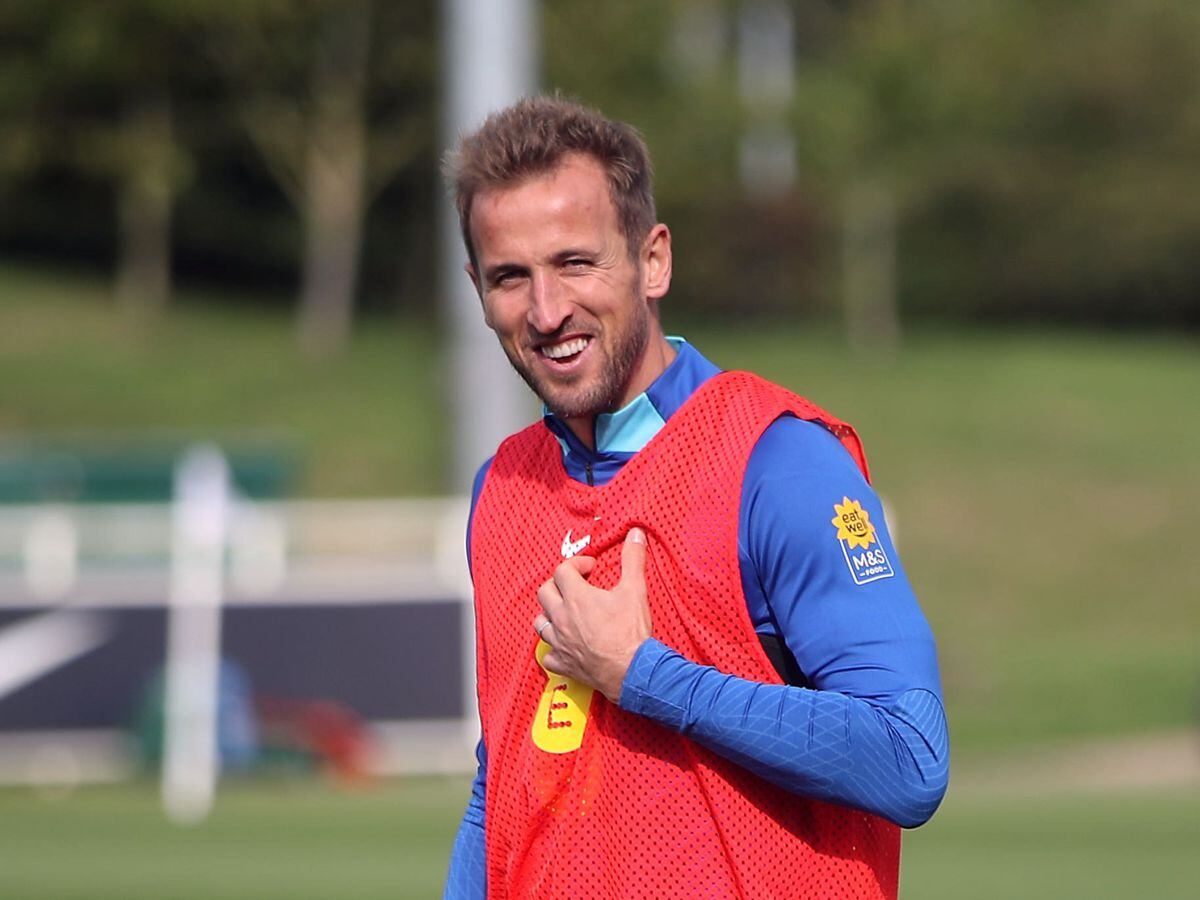 England’s Harry Kane during a training session