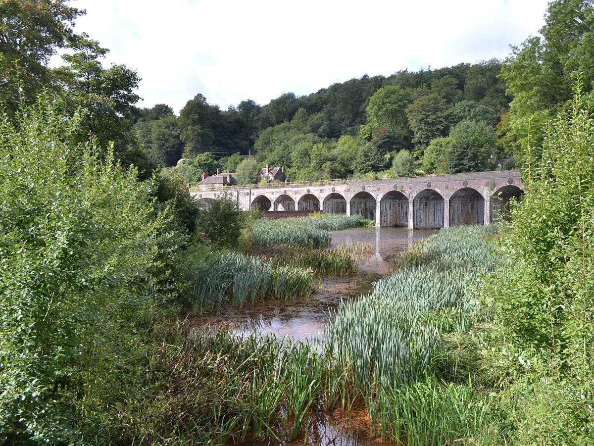 The picturesque railway viaduct at Coalbrookdale