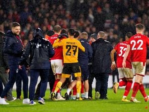 Mass brawl between Forest and Wolves (Getty)