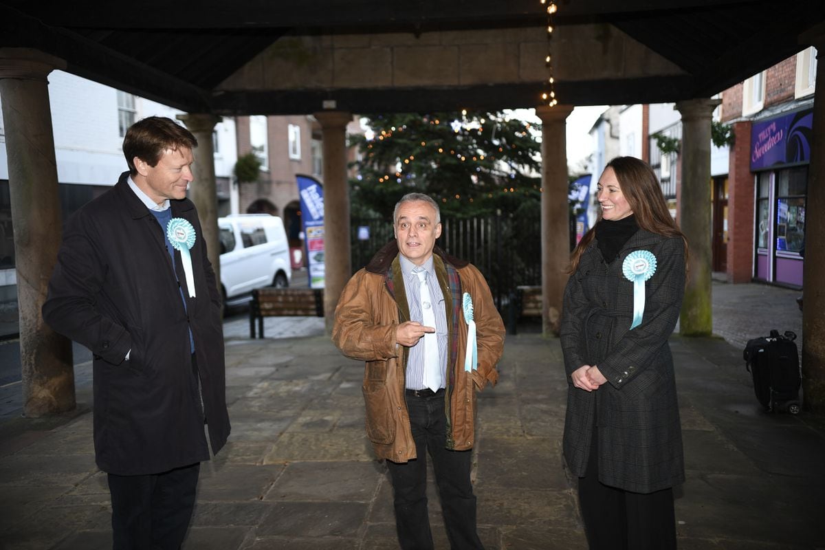 Reform UK leader, Richard Tice with PCC Kirsty Walmsley, and Councillor Mark Whittle. Credit Stuart Mitchell