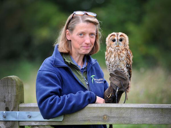 Lisa Scattergood who runs Shropshire Falconry in Wem, pictured with Alfie the tawny owl. 