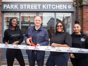 Sherlina Samuels, Councillor Lee Carter, business owner Emma Williams and Chloe Samuels at the official Park Street Kitchen opening.