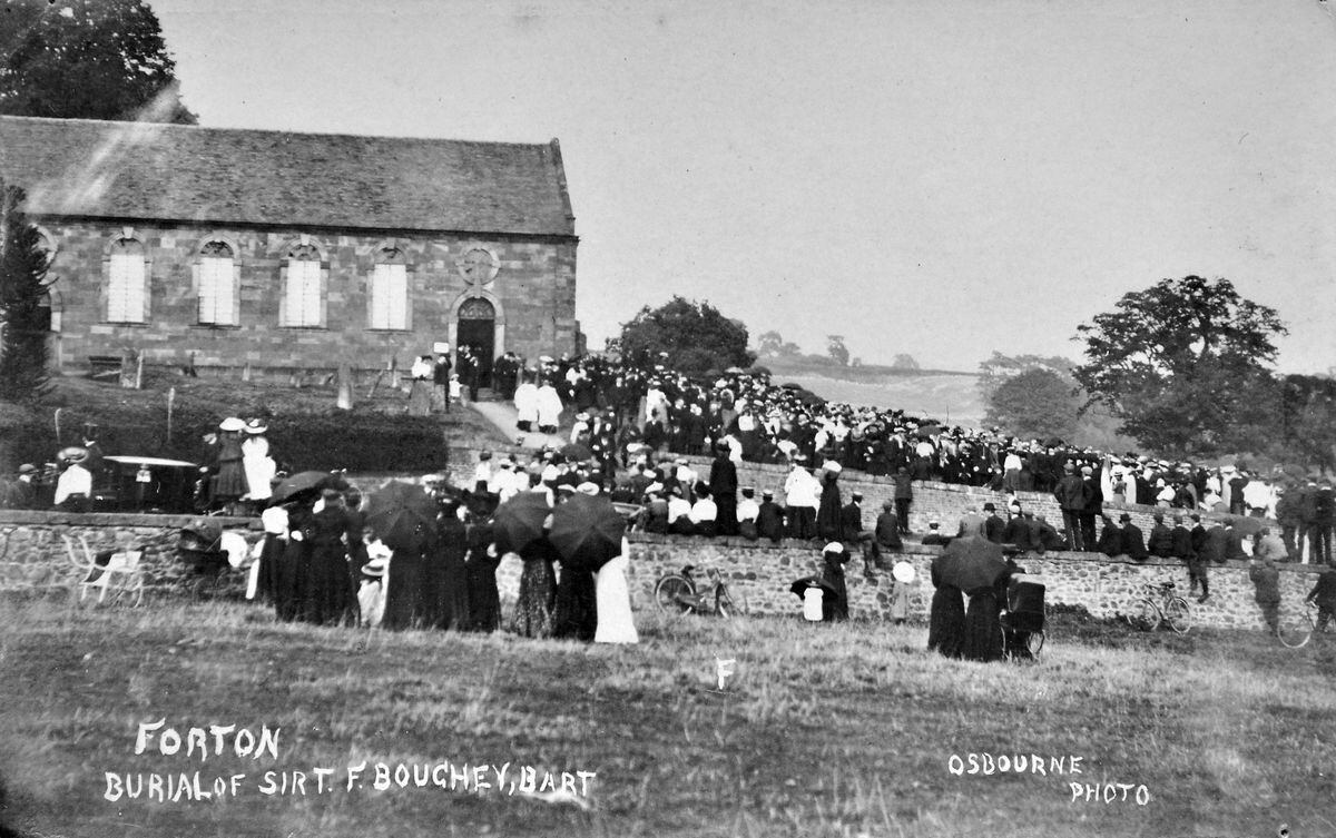 A good turnout at Forton Church for the funeral of the local squire in 1906.