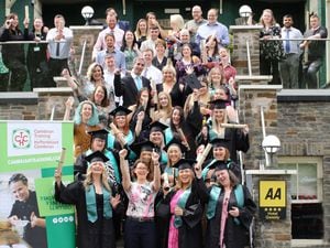 Cambrian Training Graduation 2023.Pictured are all the Graduates with Faith O'Brien (Managing Director of Cambrian Training Company)Picture by Phil Blagg Photography.