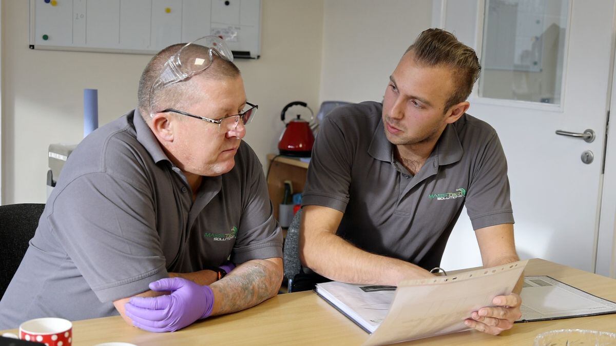 Nathan Farlow, right, launched his start-up Masstech with the support of the Marches Growth Hub
