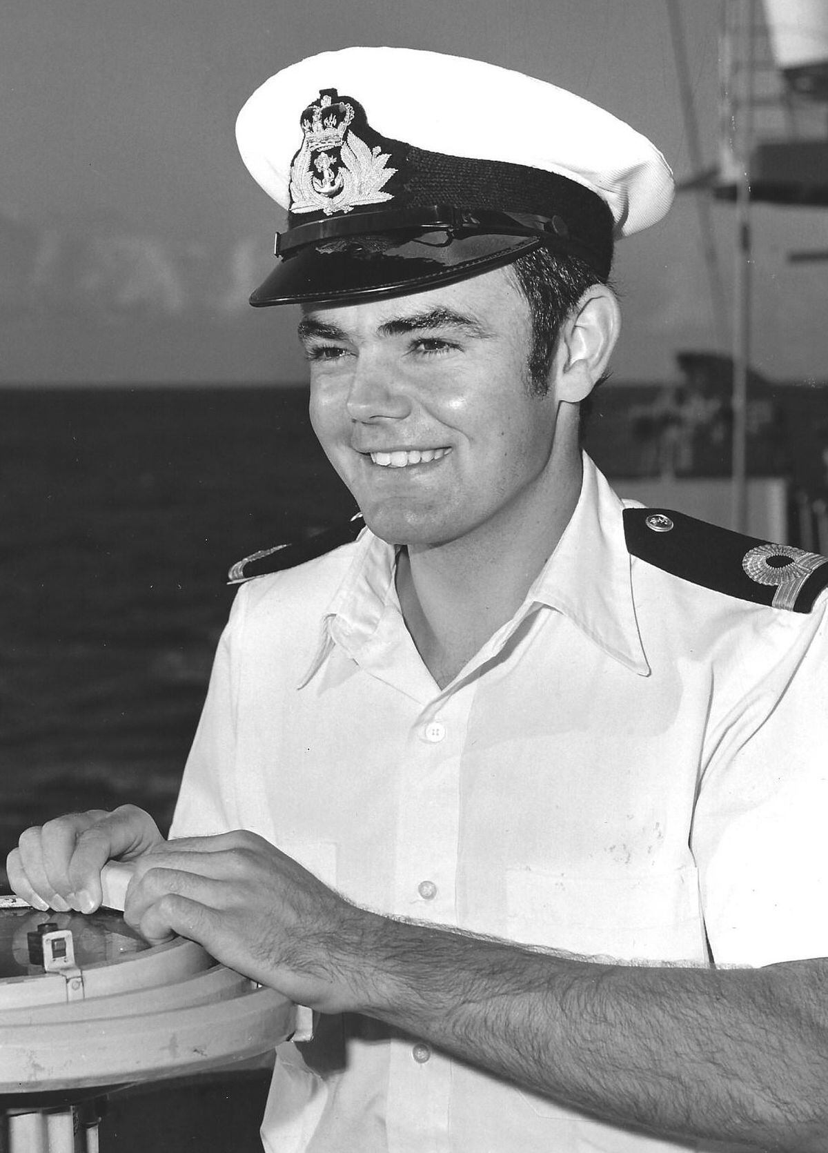 A Ministry of Defence "local boy" photo of Colin taken on HMS Sheffield in September 1981. 