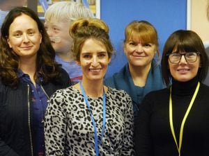 The Hope House Care Leadership Team: Therapies Manager Esme Turner; Pathways Manager Laura Prescott; Director of Care Karen Wright and Nursing Manager Hayley Woodcock.