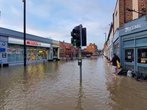 The River Severn broke its banks causing water to flood some areas of Shrewsbury