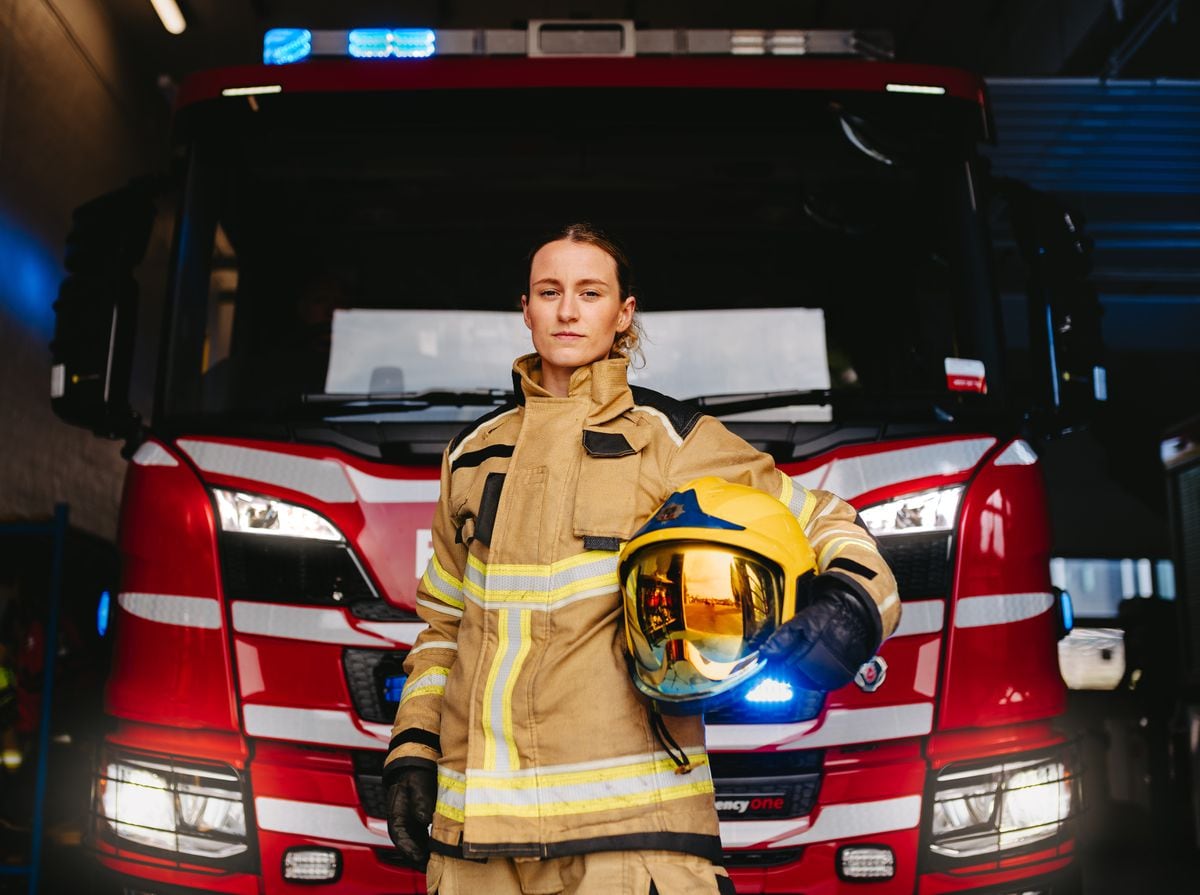 Shropshire firefighter Emily-Jane Harding at Wellington Fire Station