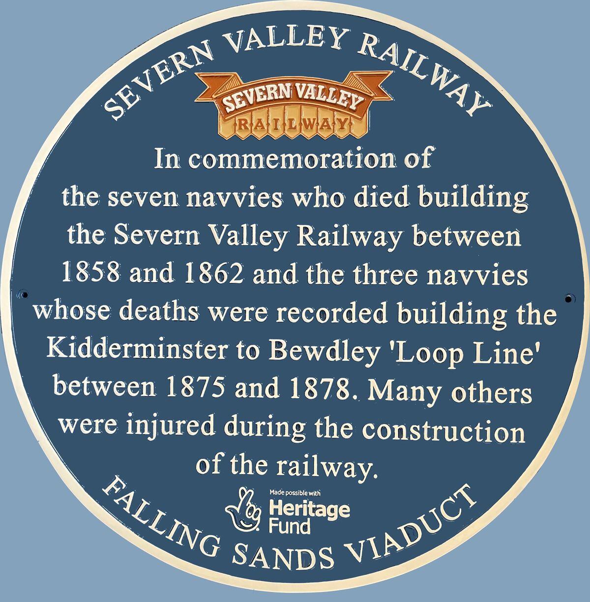 The navvies who died building the Severn Valley Railway have been honoured with a commemorative blue plaque