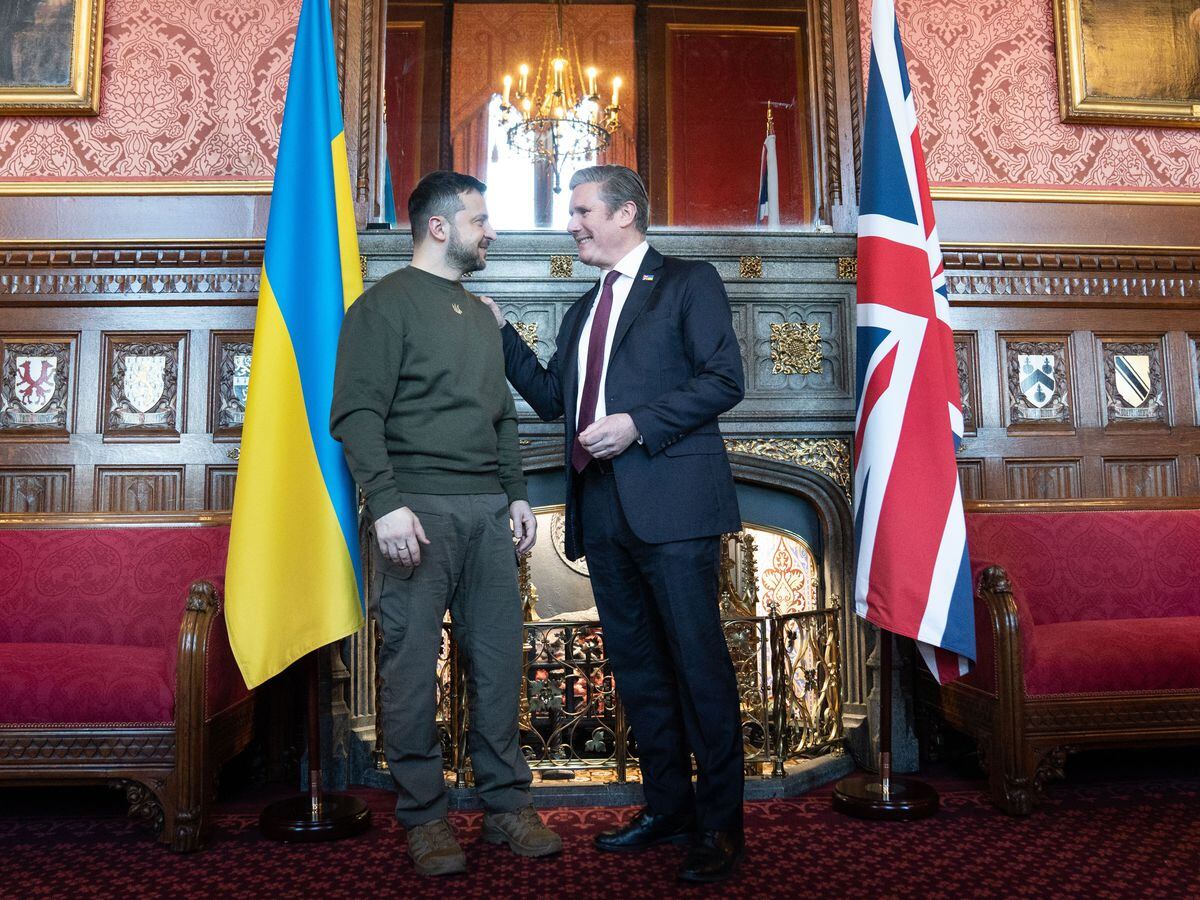 Labour leader Sir Keir Starmer and Ukrainian president Volodymyr Zelensky