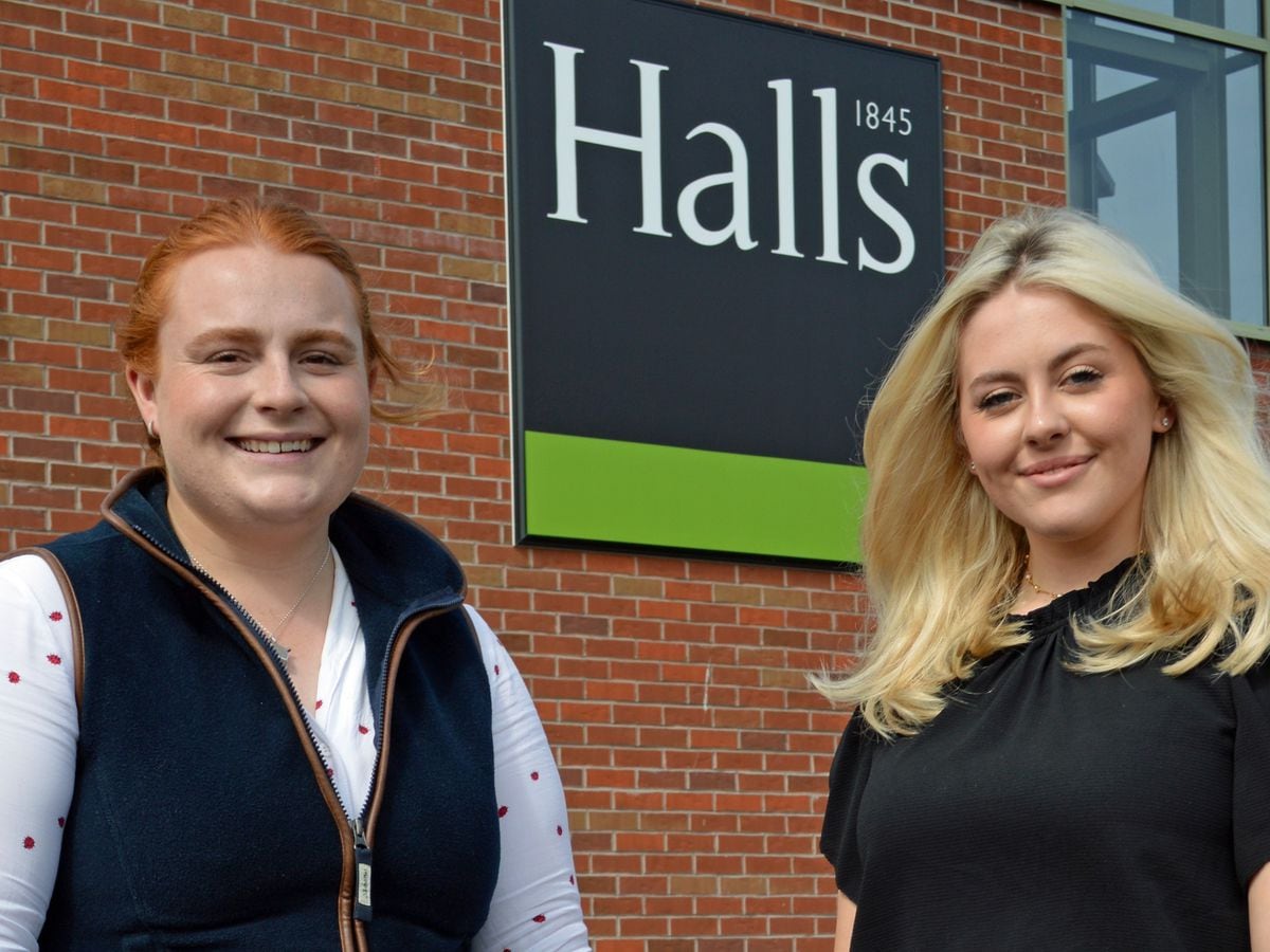 Halls’ new graduate surveyors Kate Oakes (left) and Ellie Studley.