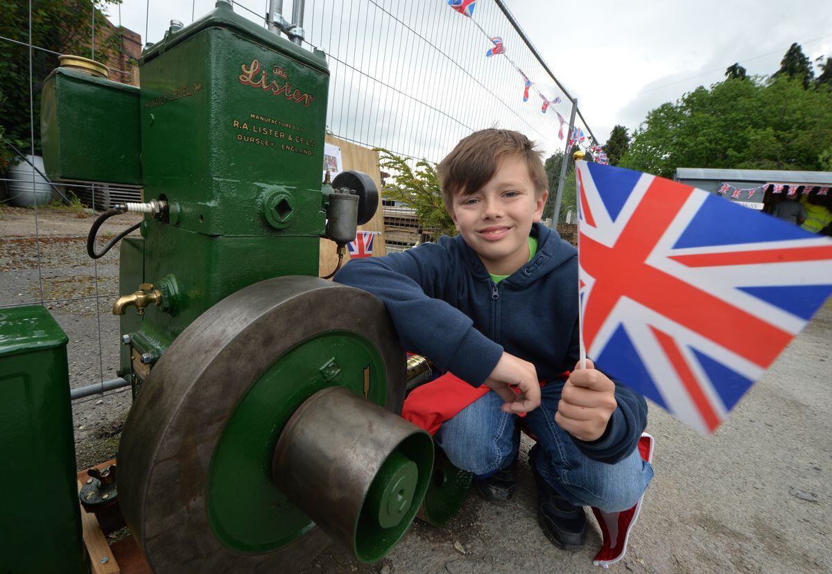  With his 1945 stationary engine on display, Camron Rollinson, aged 8, of Bishop's Castle, at Weighbridge Railway Museum, Bishop's Castle