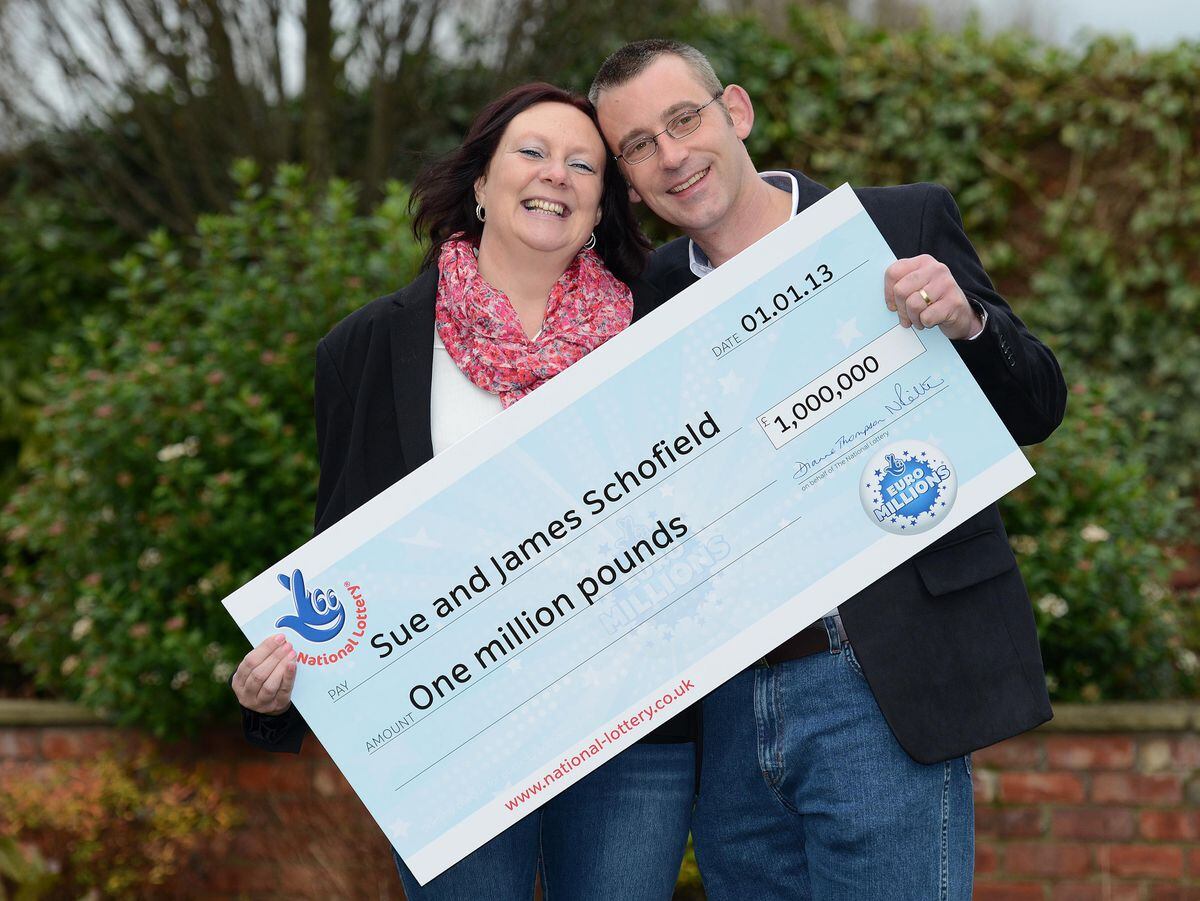 Sue and James Schofield became millionaires in 2013