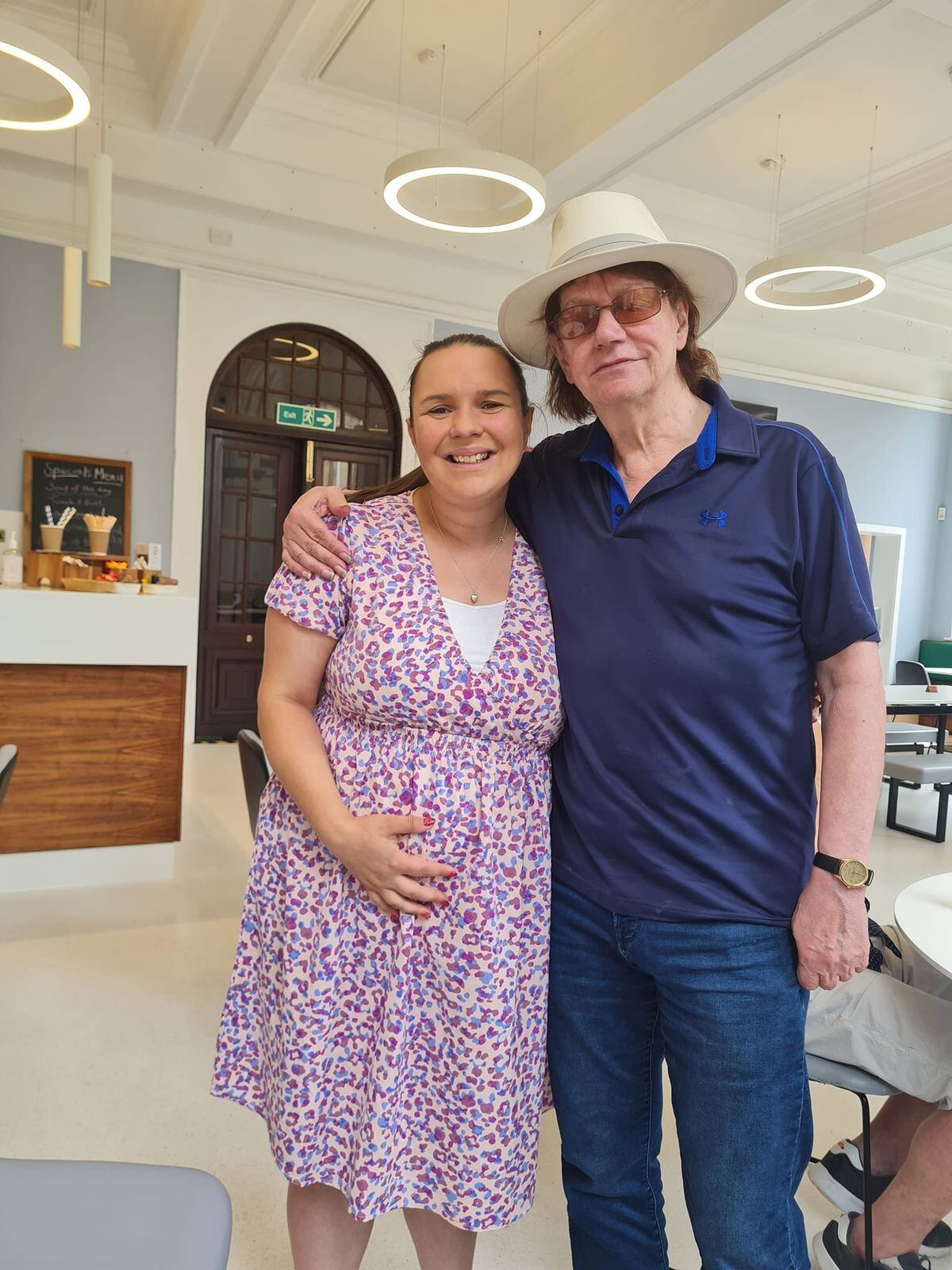 Fan Claire Handford popped into Wolverhampton Art Gallery to at the Slade exhibition and bumped into Jim Lea. Photo: Facebook/Jim Lea Music.