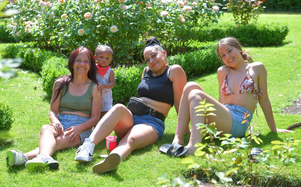 Tracey Edwards, Natalie Riggon, Aaliyah Carrington and one year old Remiah, from Bloxwich