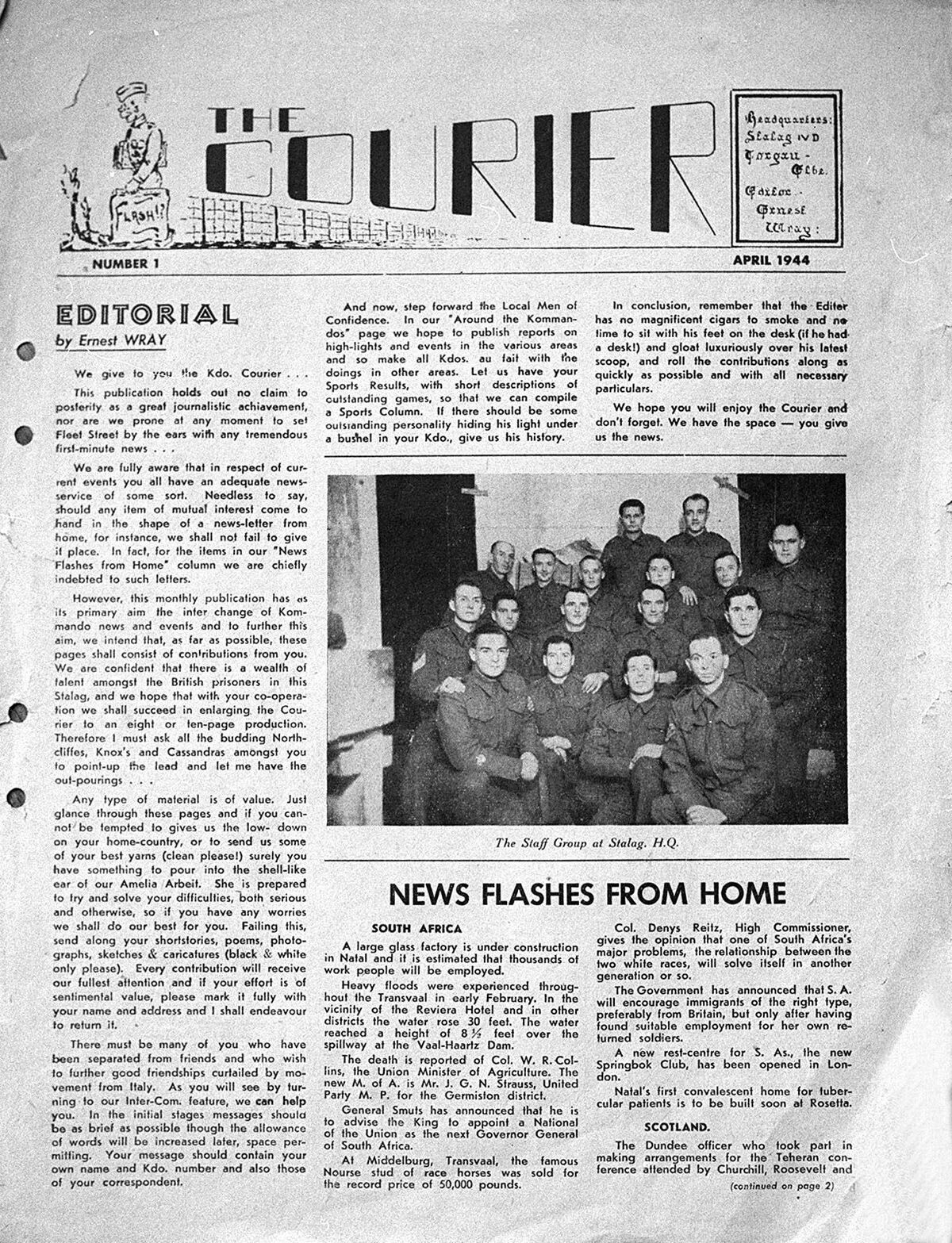 The first edition of The Courier in April 1944.