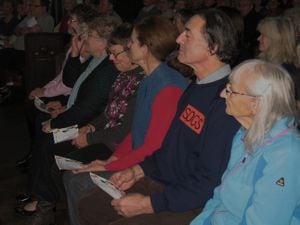 File picture of gardeners listening to the answers during recording of the BBC Gardeners' Question Time programme in Shrewsbury