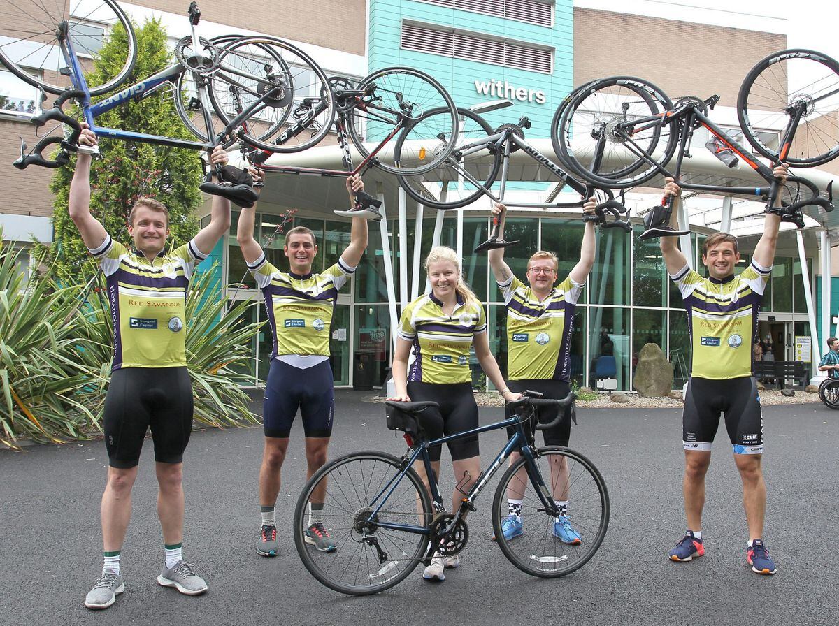 Cyclists from left, Robin Butler, Mortimer McKechnie, Olivia Caplan, Toby Morgan-Glenville, Titus Chapple