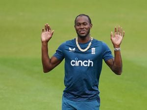 England's Jofra Archer during the nets session at the Kia Oval