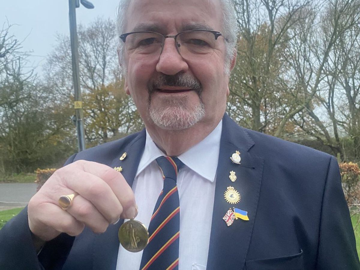 Brian Billings, from Stoke, is hoping to return the medal to the family of Corporal W. Reeves who served in the Kings Shropshire Light Infantry in WWI