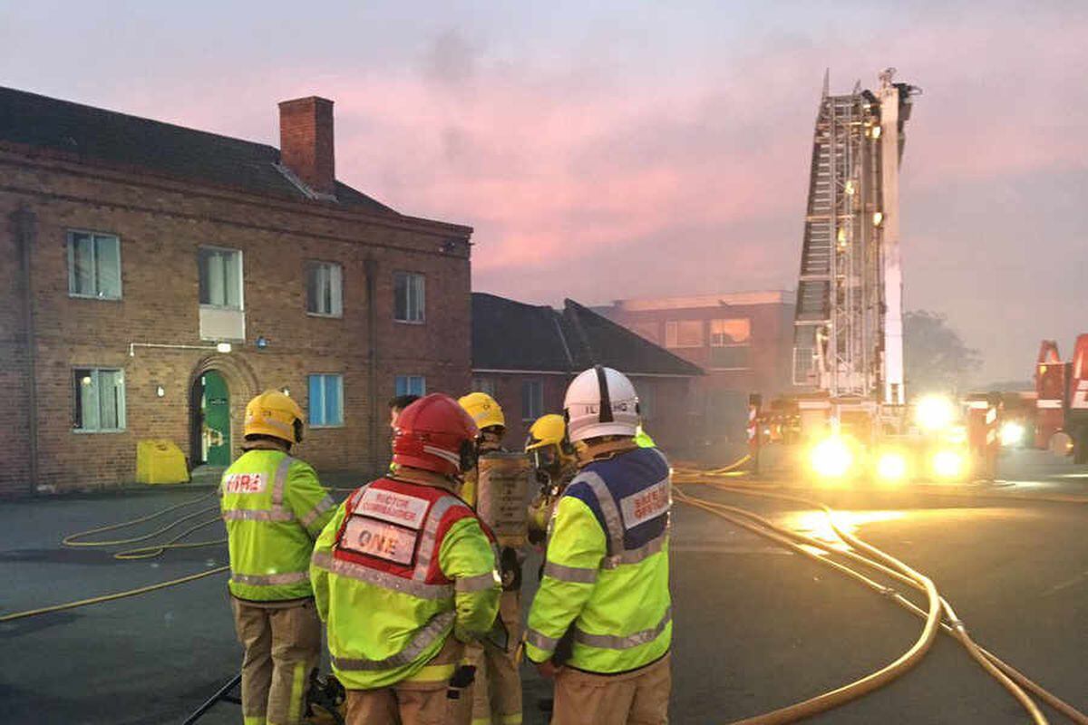 70 firefighters tackle blaze at Shropshire industrial complex