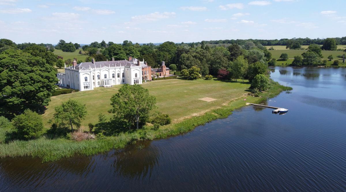 Aerial shot of Combermere Abbey