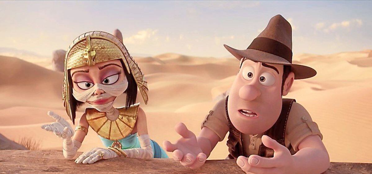 Ramona (Pippa Bennett-Warner) and Tad (Trevor White) in Tad The Lost Explorer And The Curse Of The Mummy