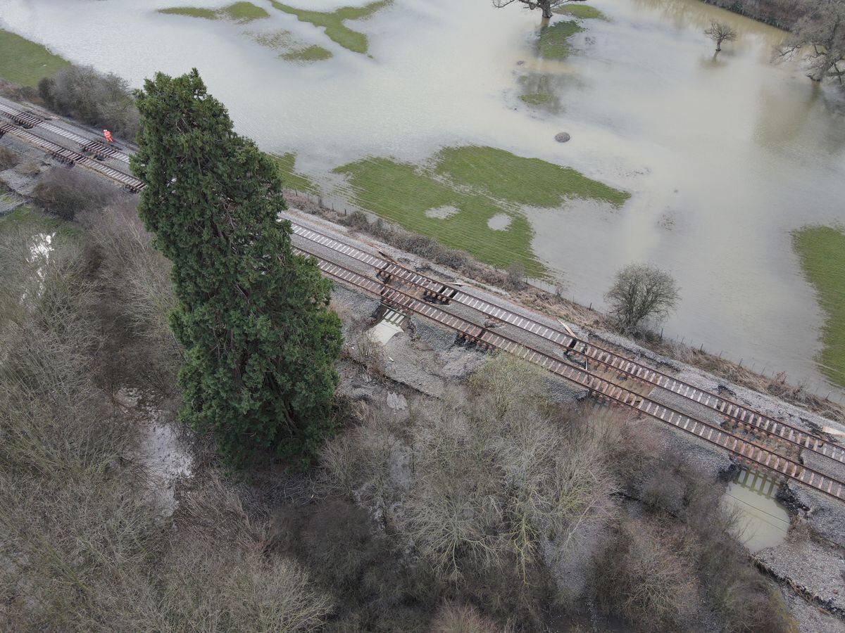 Images from the flooding and repairs to the Cambrian line