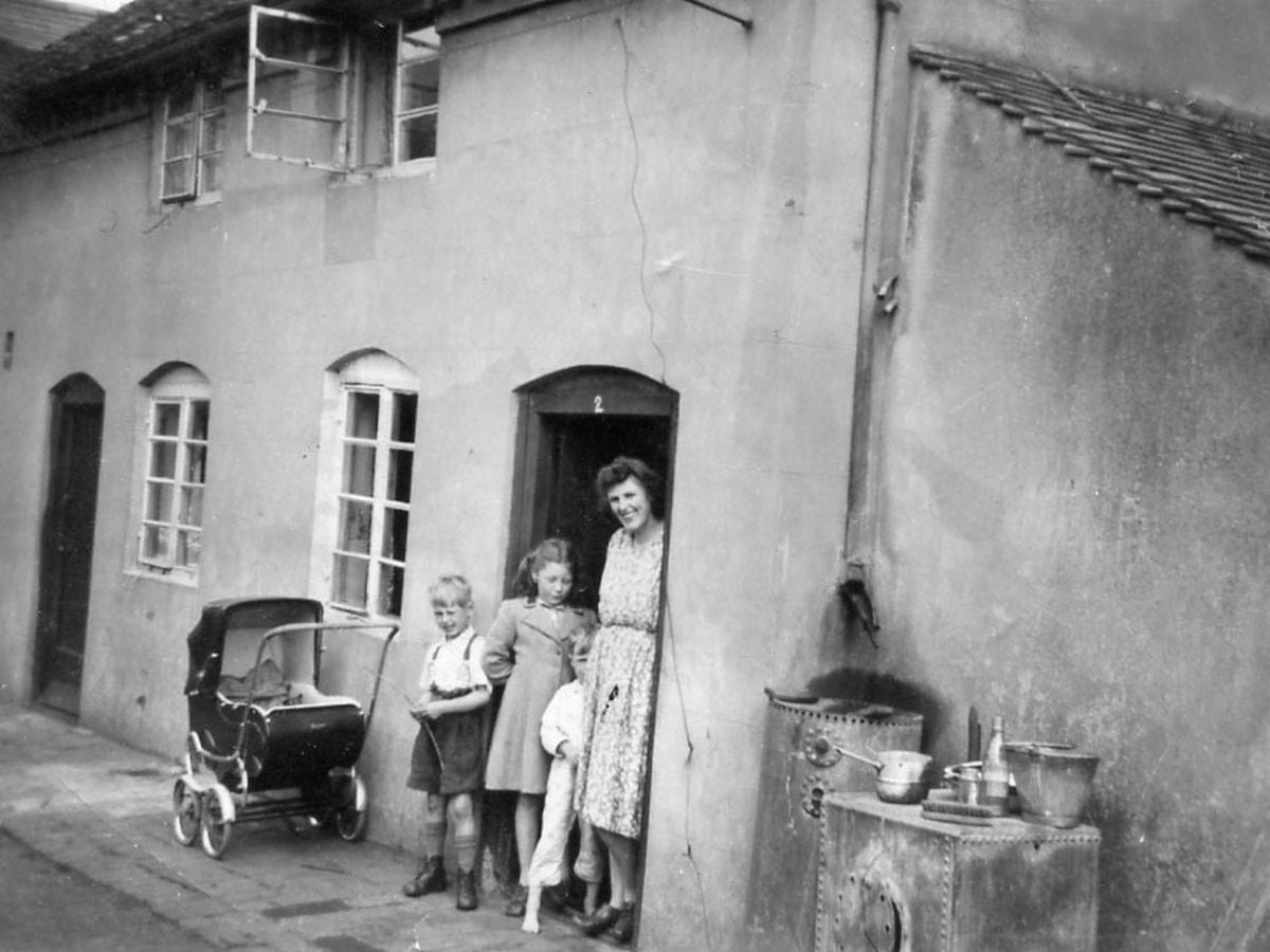 A family in "Court 3" in about 1950. 
