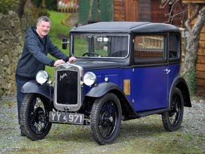 Dave with the gleaming, revamped, 1932 Austin Seven.