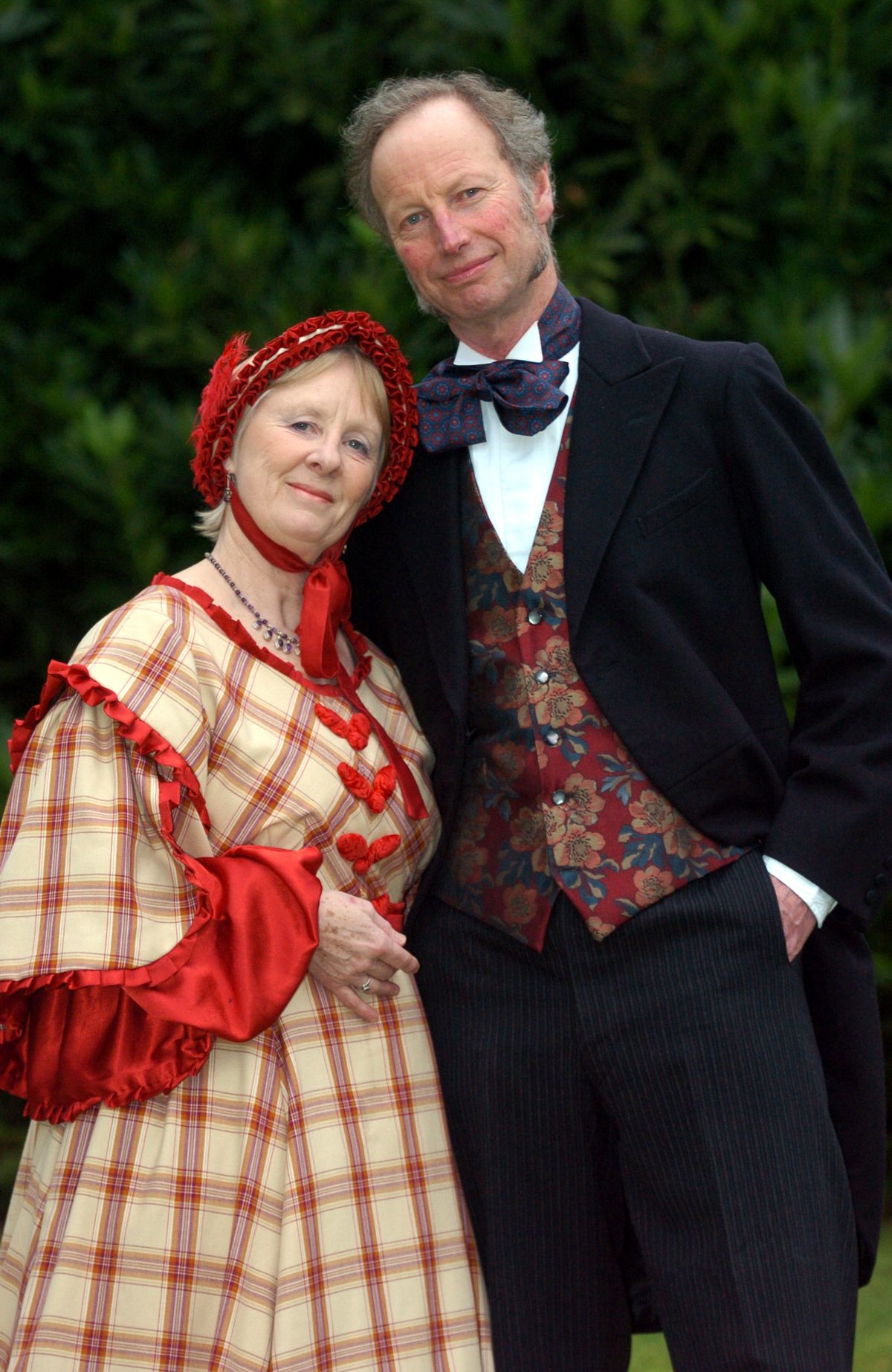 Andrew Bannerman and Jill Teear, playing Charles Darwin and Emma at the Darwin birthday celebrations held at Darwin House on the Mount in Shrewsbury in 2004.