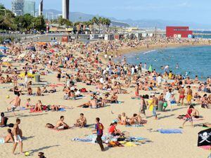 Platja Nova Icarie beach in Barcelona.