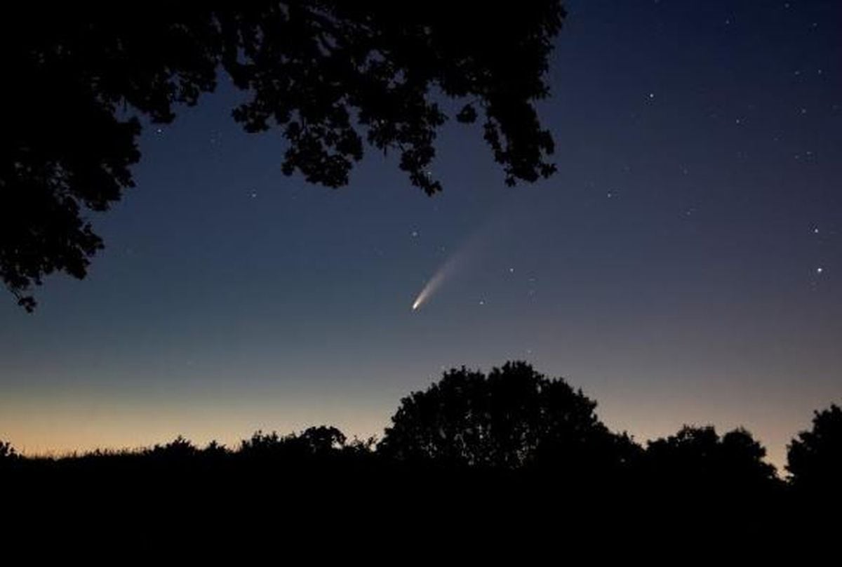 The NEOWISE comet, (Near Earth Object Wide-field Infrared Survey Explorer), pictured over Whittington in July 2020 by Peter Williamson of Shropshire Astronomical Society..
