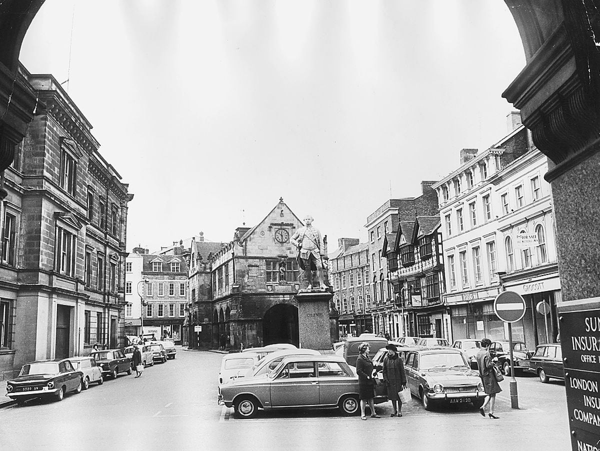 The Square, Shrewsbury, in the 1960s – site of Shropshire's first cash machine?