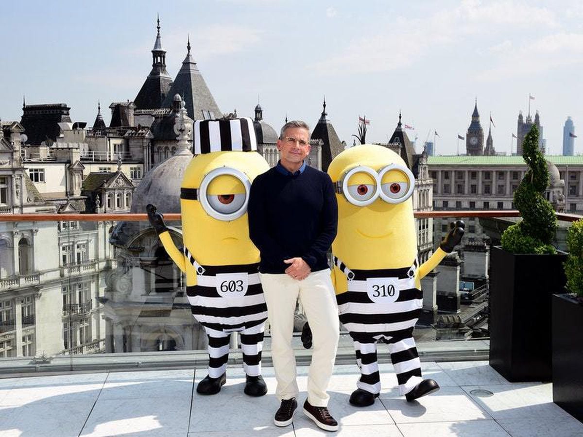 Gru actor Steve Carell with a bunch of Minions (Ian West/PA) .