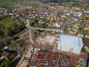 An aerial view of work progressing at the Pauls Moss site in Whitchurch