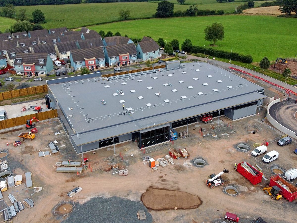 Construction work at the new Sainsbury's store in Ludlow earlier this year